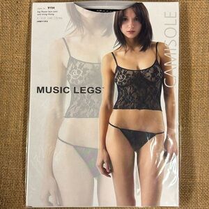 Big Flower Lace Cami & String Thong